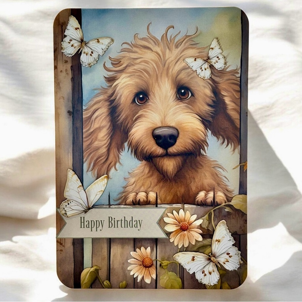 Handmade Puppy Dog Birthday Greeting Card